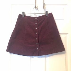 Abercrombie Burgundy Corduroy Skirt